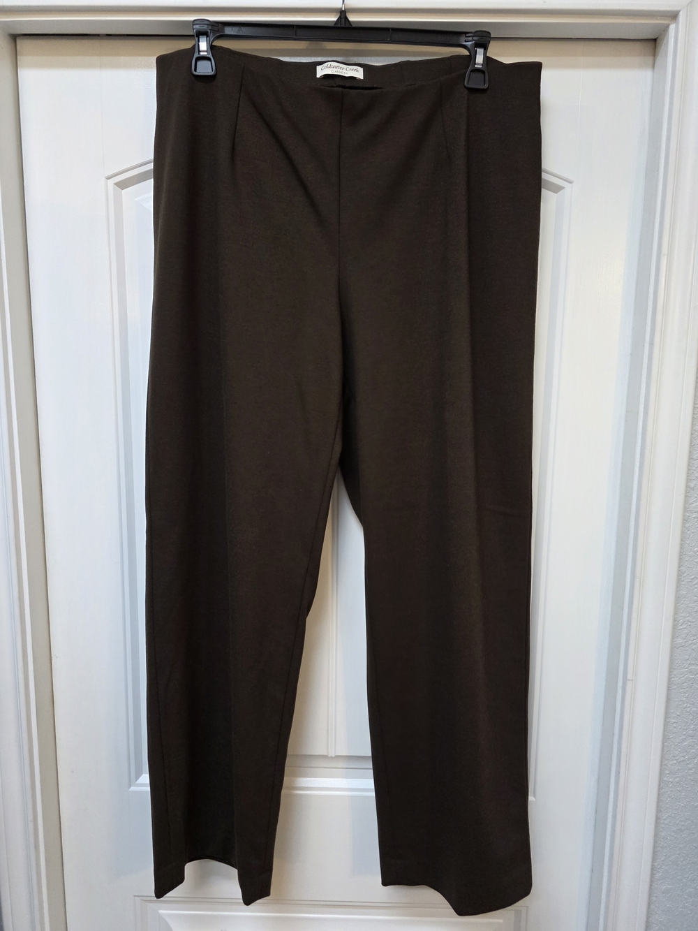Coldwater Creek Brown Pull-On Wide Leg Pants - Sz 18w
